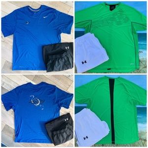 Nike Dri Fit & ASICS Men’s Short Sleeve Athletic Shirt XXL Bundle of 2